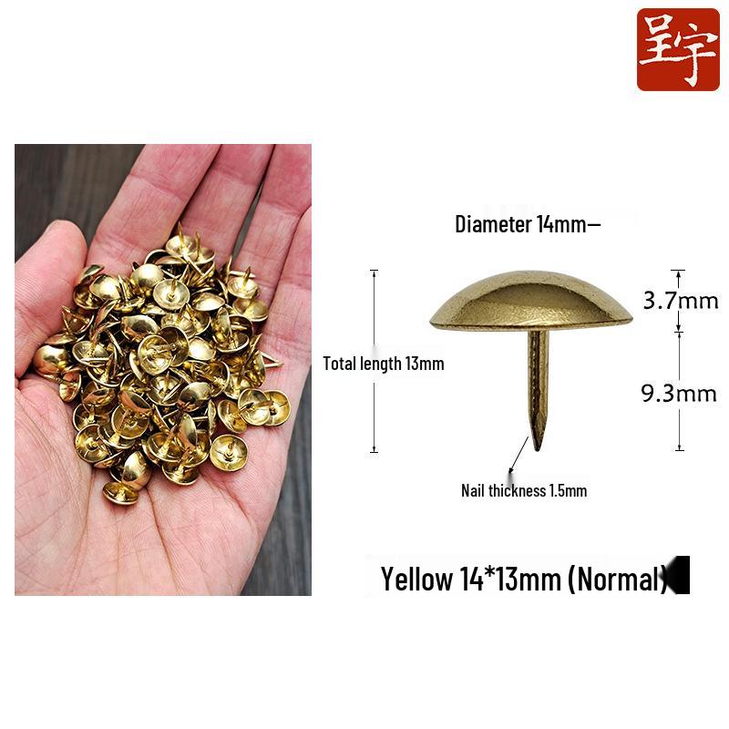Retro Gold Round Head Thumbtacks - Decorative Extended Push Pins for Furniture or Sofa Upholstery
