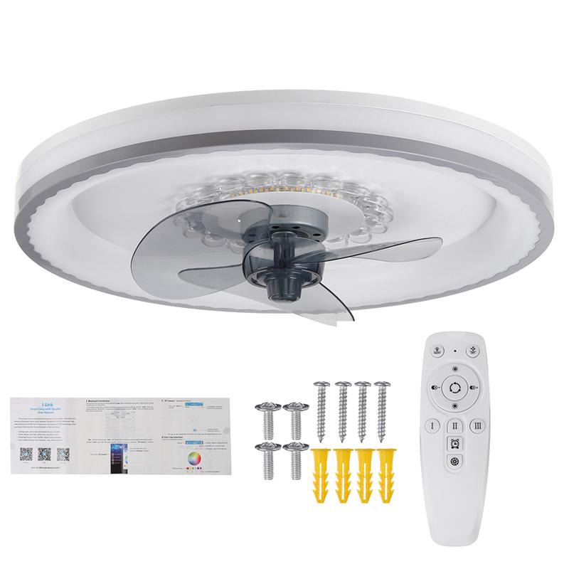 Dimmbarer 72-W-LED-Deckenventilator mit Fernbedienung, Ventilator mit Beleuchtung, einstellbare Windgeschwindigkeit, LED-Luftkühlerlampe