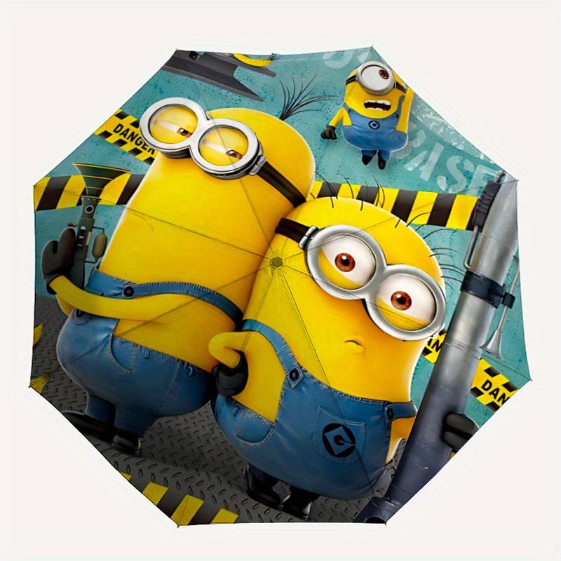 1pc Minions Self-Folding Umbrella, 8-Bone Compact Travel Umbrella, Durable Plastic And Iron Frame120
