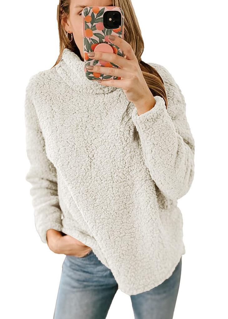 2025 autumn and winter European and American women's clothing cross-border new wool turtleneck solid color sweater plush top women