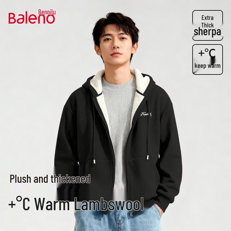 Baleno Men s Alpaca Fleece Lined Full-Zip Hoodie M