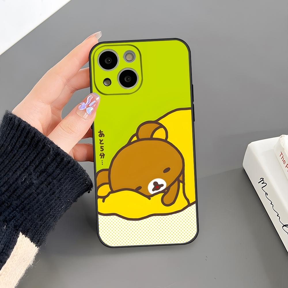 Cute Rilakkuma Bear Phone Case For Iphone 16 Plus 15 14 Pro Max 13 Mini 11 12 Xr X Xs 6 7 8 SE Plus Back Cover