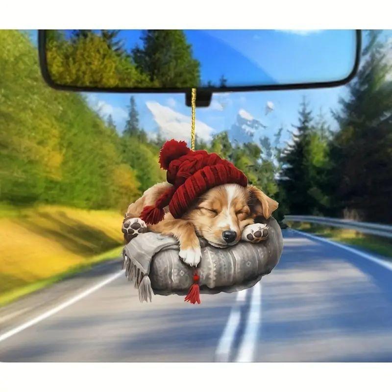 

Веселый акриловый кулон для ярких автомобильных аксессуаров и праздничного рождественского декора елки 2