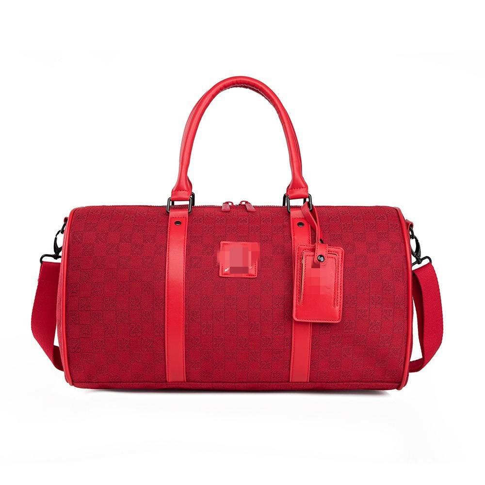 Presbyopia Checkerboard Fabric Large Capacity Trapeze Single Shoulder Fitness Bag Travel Bag Student Bag