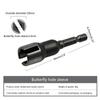 Butterfly Bolt Socket Wrench Hexagonal Handle Shank Socket Adapter Nut for Power Tool Slotted Electric Screwdriver