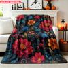 Flannel Blanket 1pc Artistic Floral Pattern Soft Air Conditioning Blankets Office Sofa Blankets Nap Blankets Camping Blankets Perf