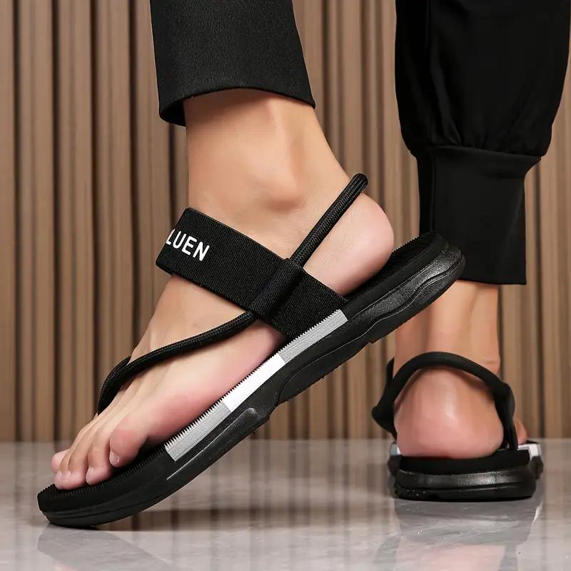 Soft Sole Flip Flops For Men Outdoor Beach Flat Shoes Male Anti-Slips Indoor Home Slippers Ankle Wrap Sandals Cozy Slide