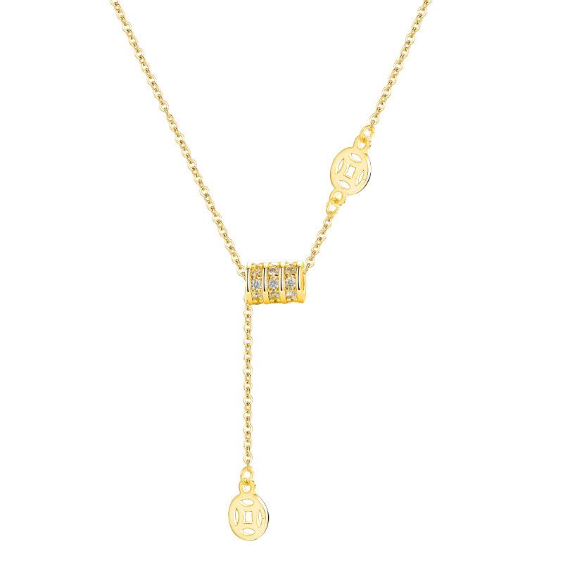 

925 Серебряное ожерелье с тонкой талией, женское, с кисточками, с бриллиантами, на ключицу, длинная цепочка для свитера, антикварные аксессуары, мода 925 silver золотой