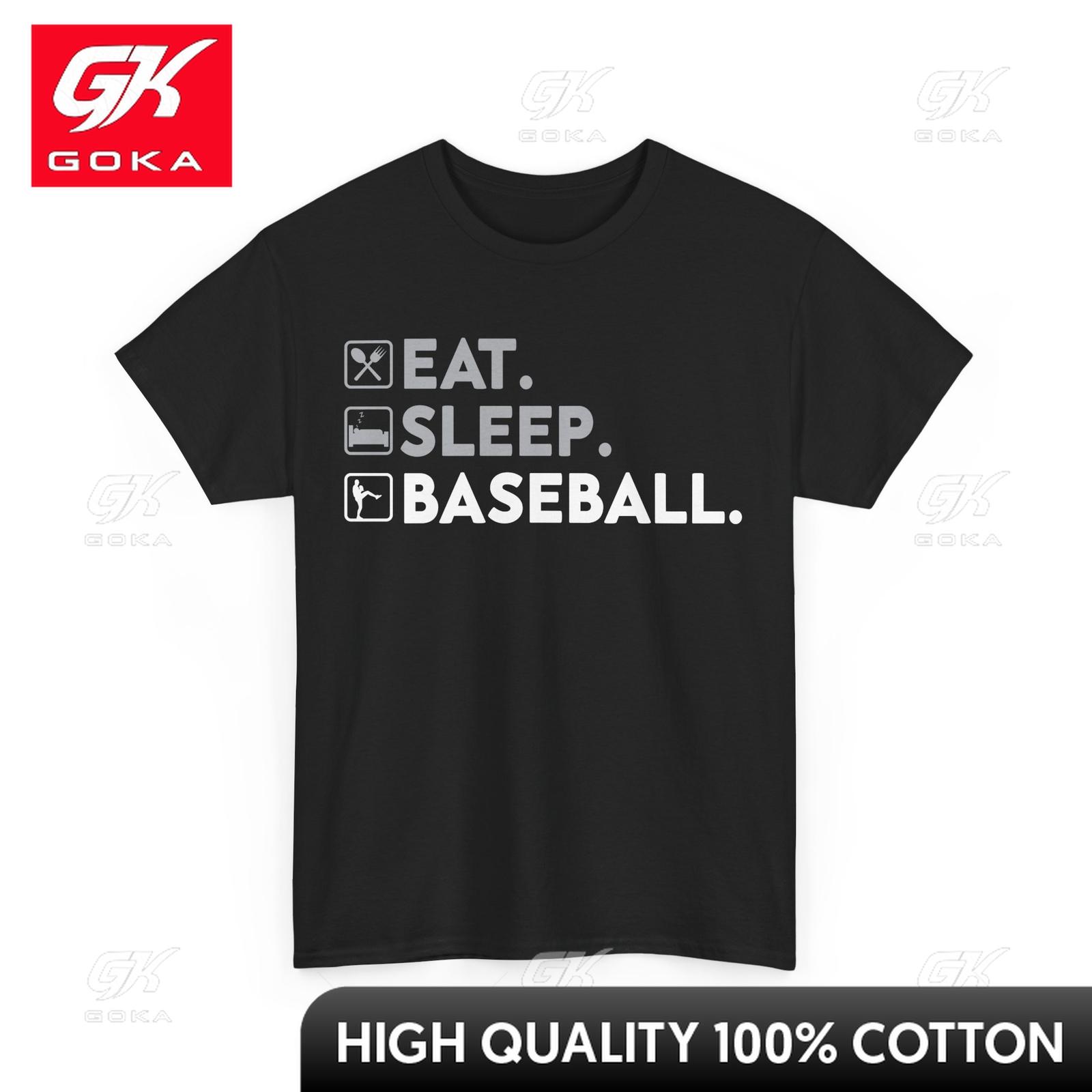 Baseball Shirt Eat Sleep Baseball Sports Baseball Lovers Player Shirt Feminine Sleek Free Spirit Cool Tee Lovely Indie Hippie L