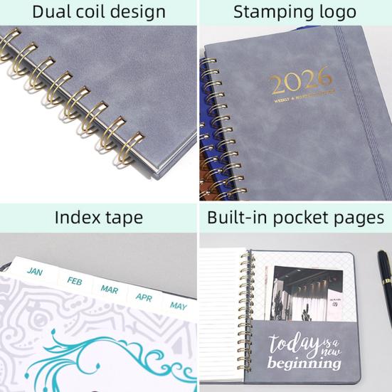 2026 Weekly Monthly Planner Portable A5 Size Agenda Notepad Stylish Design Schedule Book School Supplies