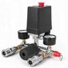 Chrome Plated Air Compressor Bracket Assembly with Pressure Control Switch for Acogedor Bama, Durable Manifold Regulator, Easy Pressure Adjustment for