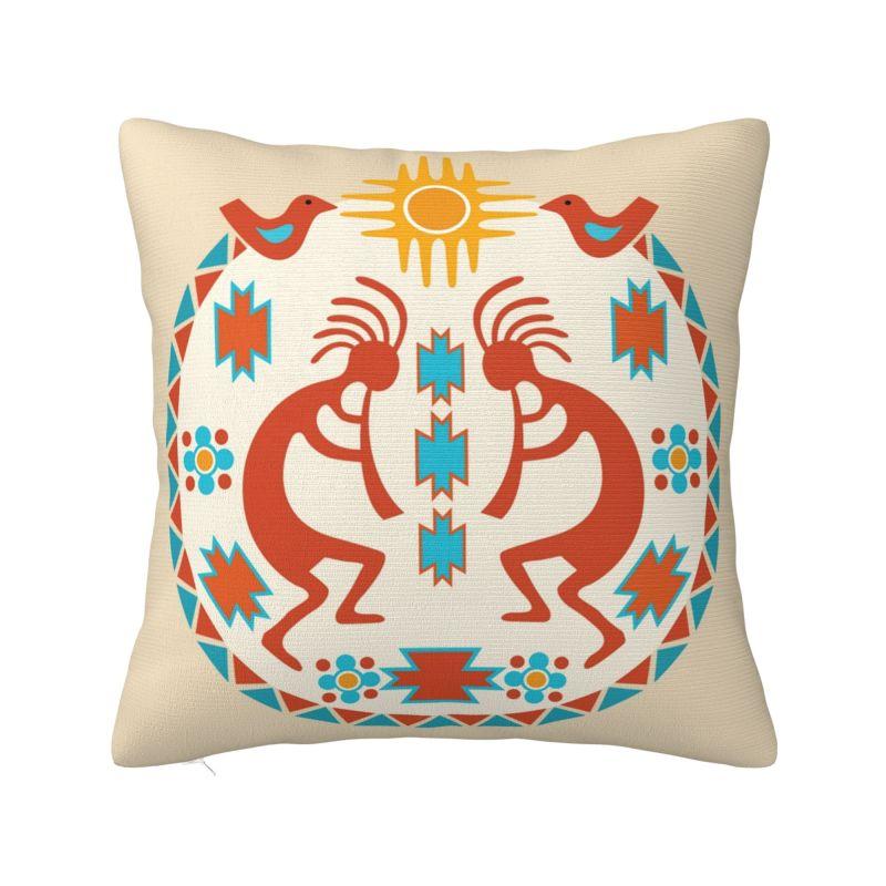 Southwest Tribal Native American Kokopelli Throw Pillow Covers Home Decor Cushions Cover For Sofa Square Polyester Pillowcase 30x30cm
