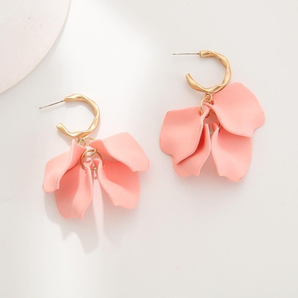 Neue Blumenblätter Blätter Hängeohrringe Boho-Stil Bunte Quaste Hängeohrringe Unregelmäßiger Haken Ohrhänger Ohrringe Geschenke