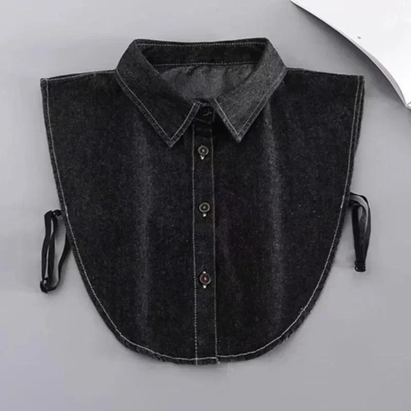 Fashion  Front Tie White Fake Collar for Women Stand Detachable Collar Fake Girls Vintage Lace Ladies False Blouse Collar