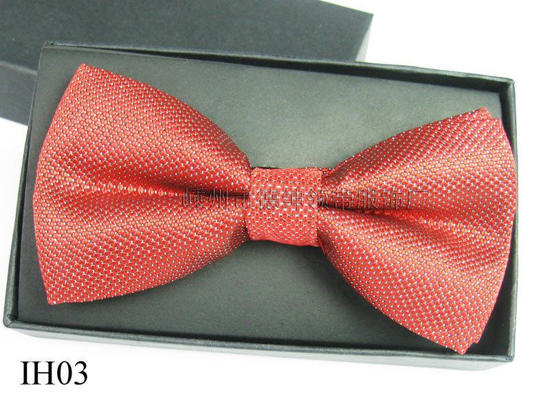 Men's Silver Thread Jacquard Bow Tie In 15 Styles - Polyester, Solid Color, Casual