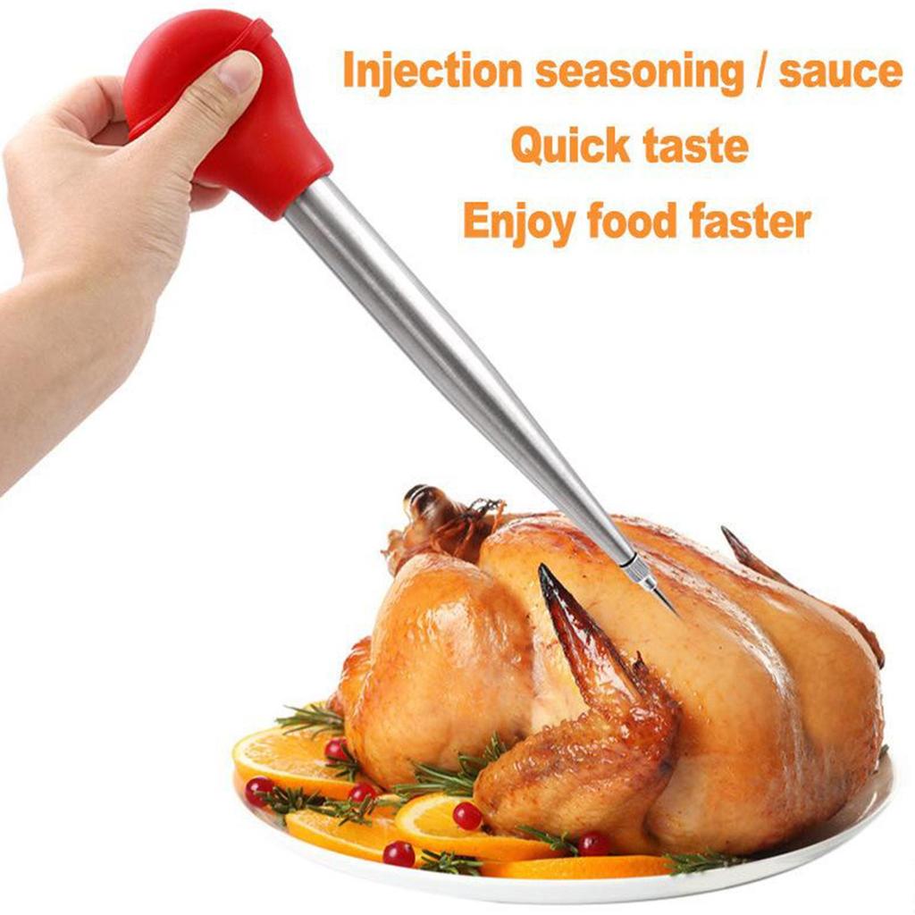 Stainless Steel Turkey Seasoning Tool Manual Pump for Red