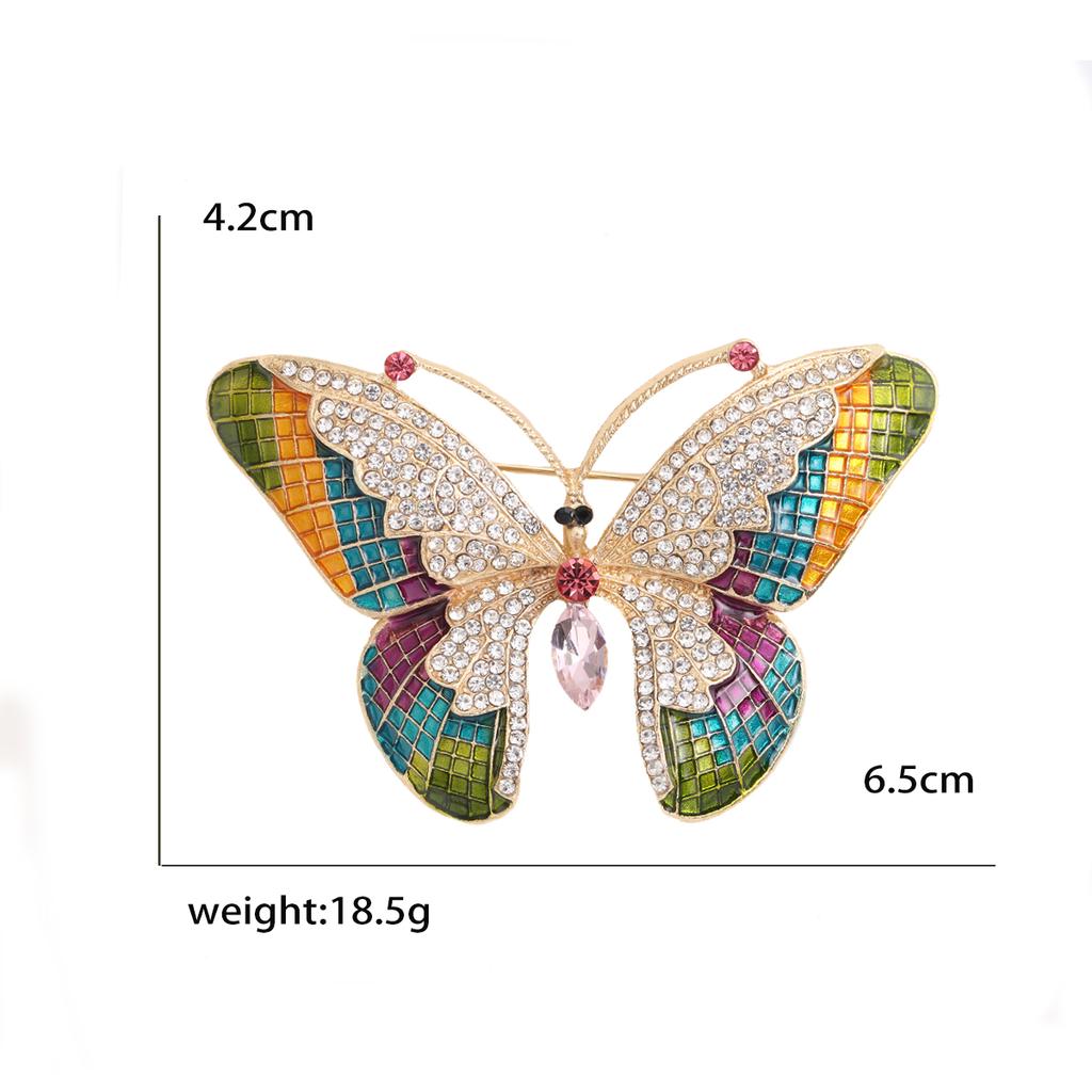 Rhinestone Butterfly Brooches for Women Unisex Enamel Insect Pins Banquet Party Backpack Gifts Jewelry Accessories