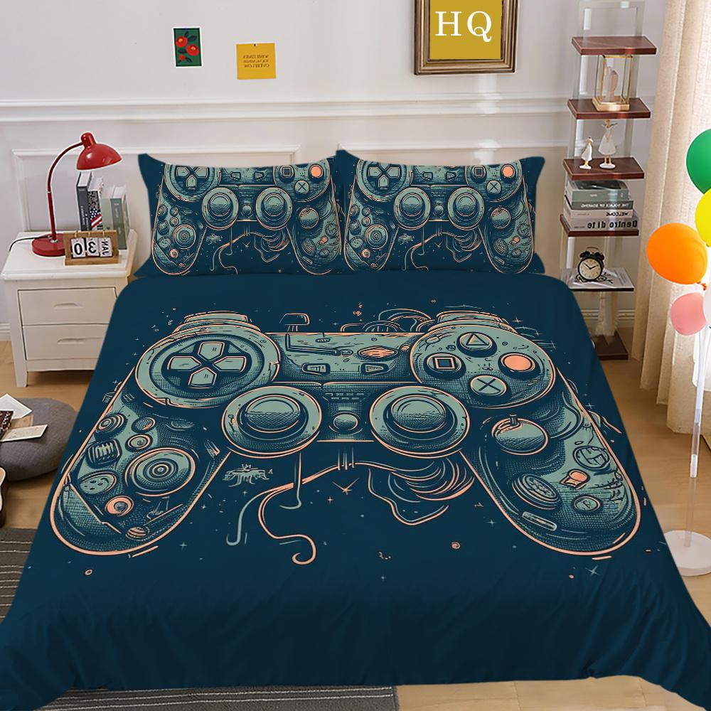 Männer Kühlen Bett Sets Spiel Griff Gedruckt Bettwäsche Abdeckung Anzug Polyester Kissen König Größe Bettdecke Luxus Hause Bettwäsche