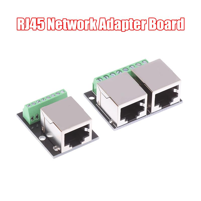 1Pc Rj45 Single/Double Female Adapter Board Rj45 Network Adapter Turns The 3.5-Pitch Terminal To The 8P Network Adapter