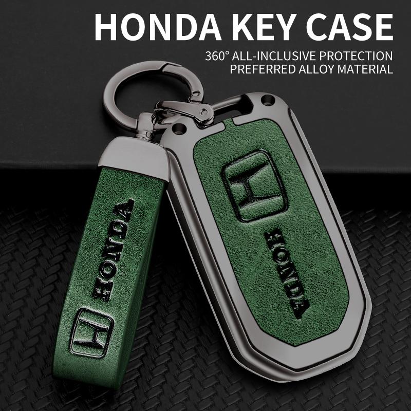Zinc Alloy Leather Car Key Case Cover For Honda Civic Accord City Odyssey CR-V XR-V HR-V Vezel Jade Jazz Crider Auto Accessories