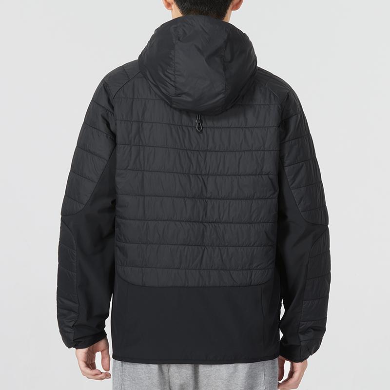 Under Armour Solid Color Zip-Up Hooded Sports Casual Cotton Jacket Men Jackets Black 1375447-001