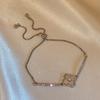 Zircon glass bead square love adjustable bracelet trendy fashion bracelet light luxury high-end jewelry women