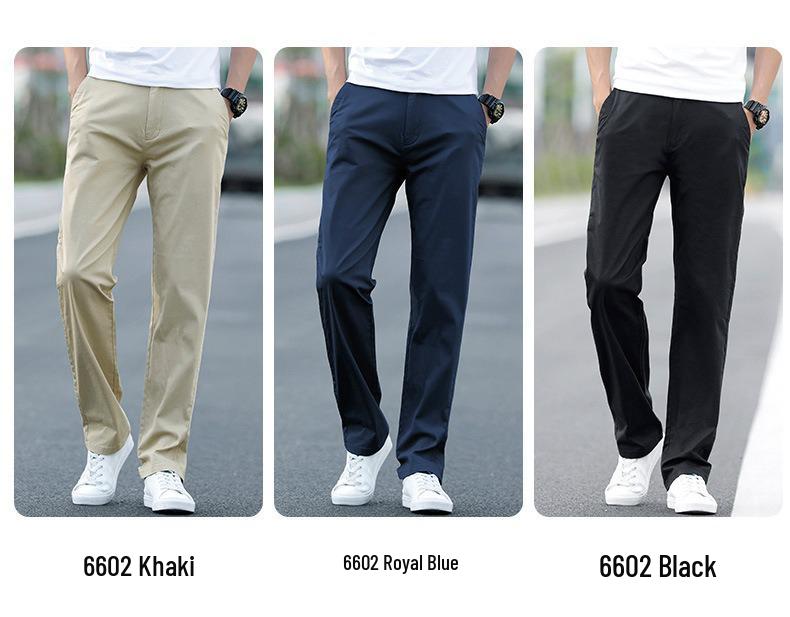 Men's Summer 2025 Cotton Casual Business Loose Straight-Leg Trousers - Trendy Long Pants
