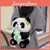 Panda Plush Double Shoulder Bag For Girls With Breathable Nylon And Cartoon Design For Daily Use