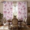 2pcs Pink Romantic Bow Print Blackout Curtains   Multi Size Living Room Bedroom Insulation   Holiday Decoration   Easy Installation