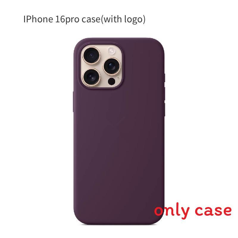 Iphone16 Pro For Solid Color Magnetic Silicone Phone Protective Case With Logo