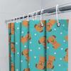 Adorable Blue Dog Print Shower Curtain Set For Bathroom Decorations Perfect Gift Idea For Animal Lovers!