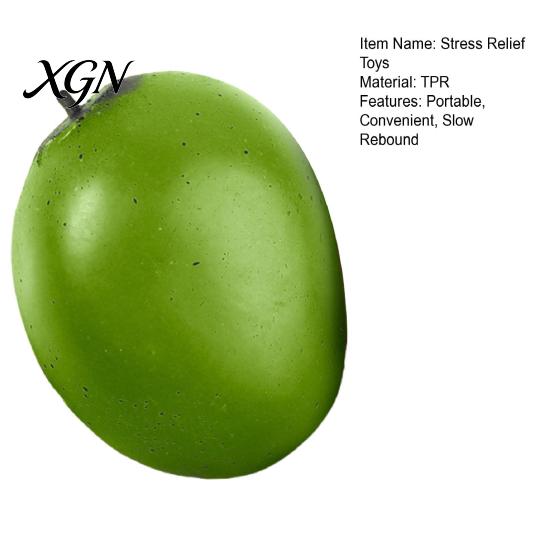 Simulated Fruit Stress Ball Squeeze Toy Mango Shape Slow Rebound Decompression Soft Relief Color Changing Green to Orange Safe
