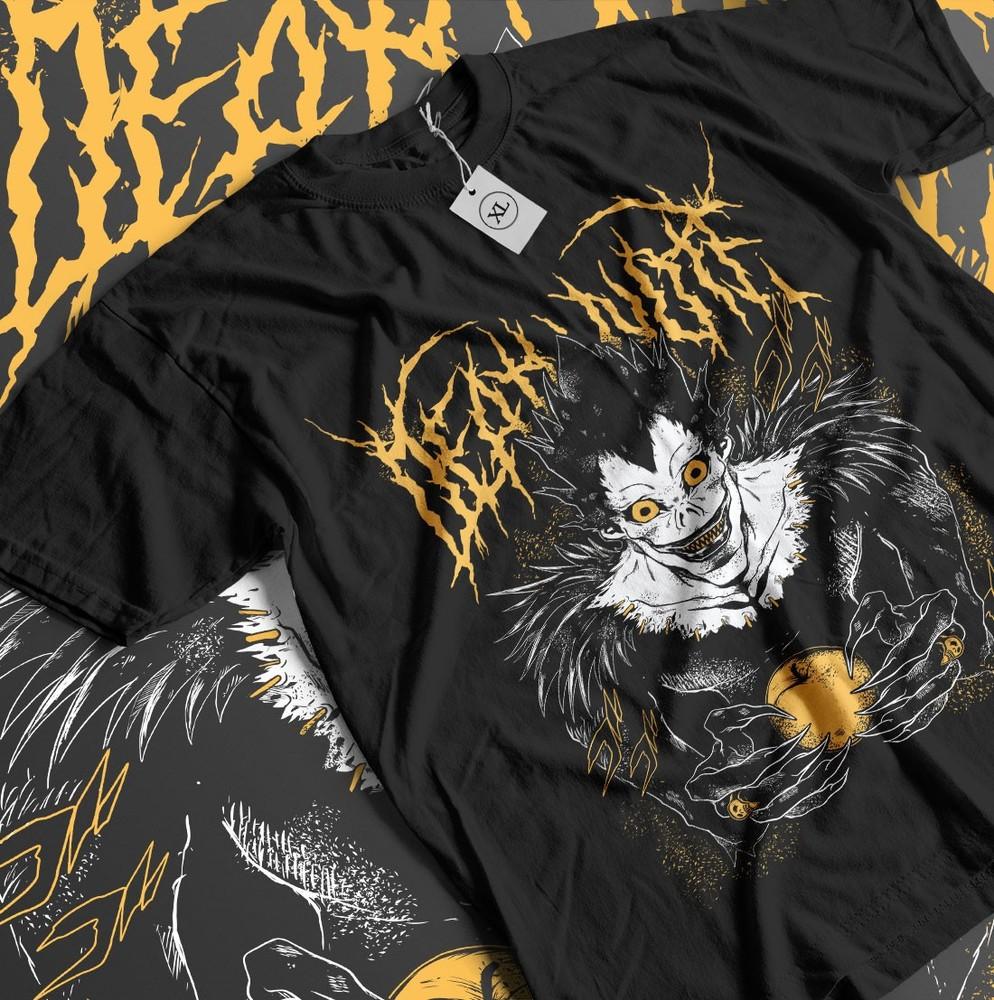Kira Ryuk T-Shirt Death Note Horror Anime Black Graphic Tee Gift Shirt All Size Unisex T-Shirt XXXXL