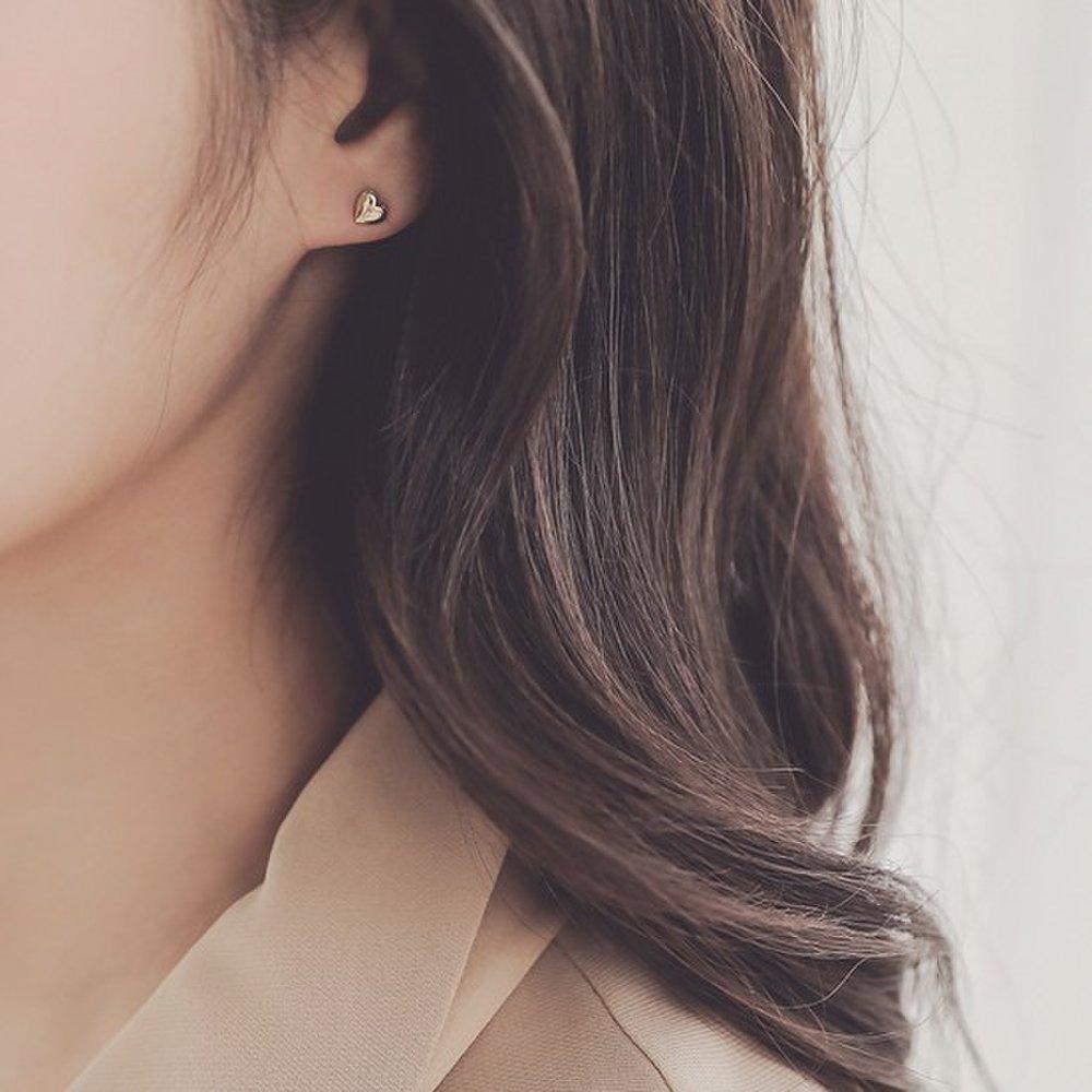 J.Lauren 11G0179 10K Gold Mini Heart Earrings