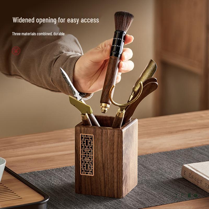 Solid Wood Kung Fu Tea Set: Tea Ceremony Accessories & Storage