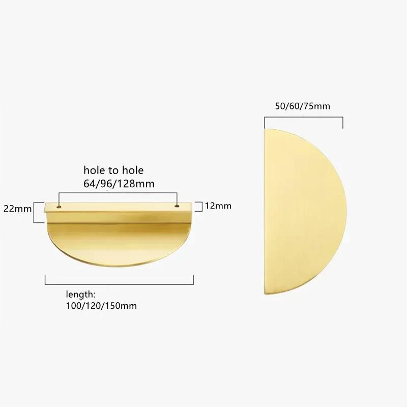 Retro měděné kulaté držadlo Půlkruhová skříň Knihovna Skříň Kliky dveří a knoflíky Zásuvka skříně Černá Stříbrná Mosaz