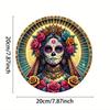 Aluminum Sugar Skeleton Metal Wall Art 8x8 Inch Dia De Muertos Home Decor Halloween