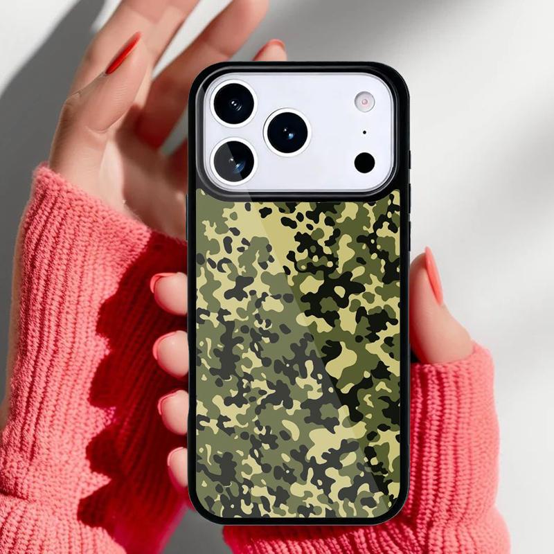 Camouflage Camo soft Phone Case for iPhone 17 16 15 14 13 Pro Max Back Cover for 12 11 Pro Coque