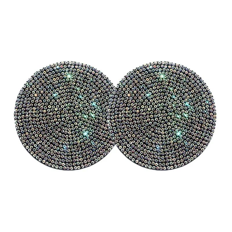 1/2Pcs Diamond Car Coaster Water Cup Slot Non-Slip Mat Bling Gadget Silica Pad Cup Holder Mat Auto Interior Accessories