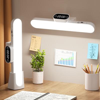 Desk Lamp Hanging Magnetic Clock Table Lamp LED USB Rechargeable Stepless Dimming Cabinet Closet Wardrobe Night Light