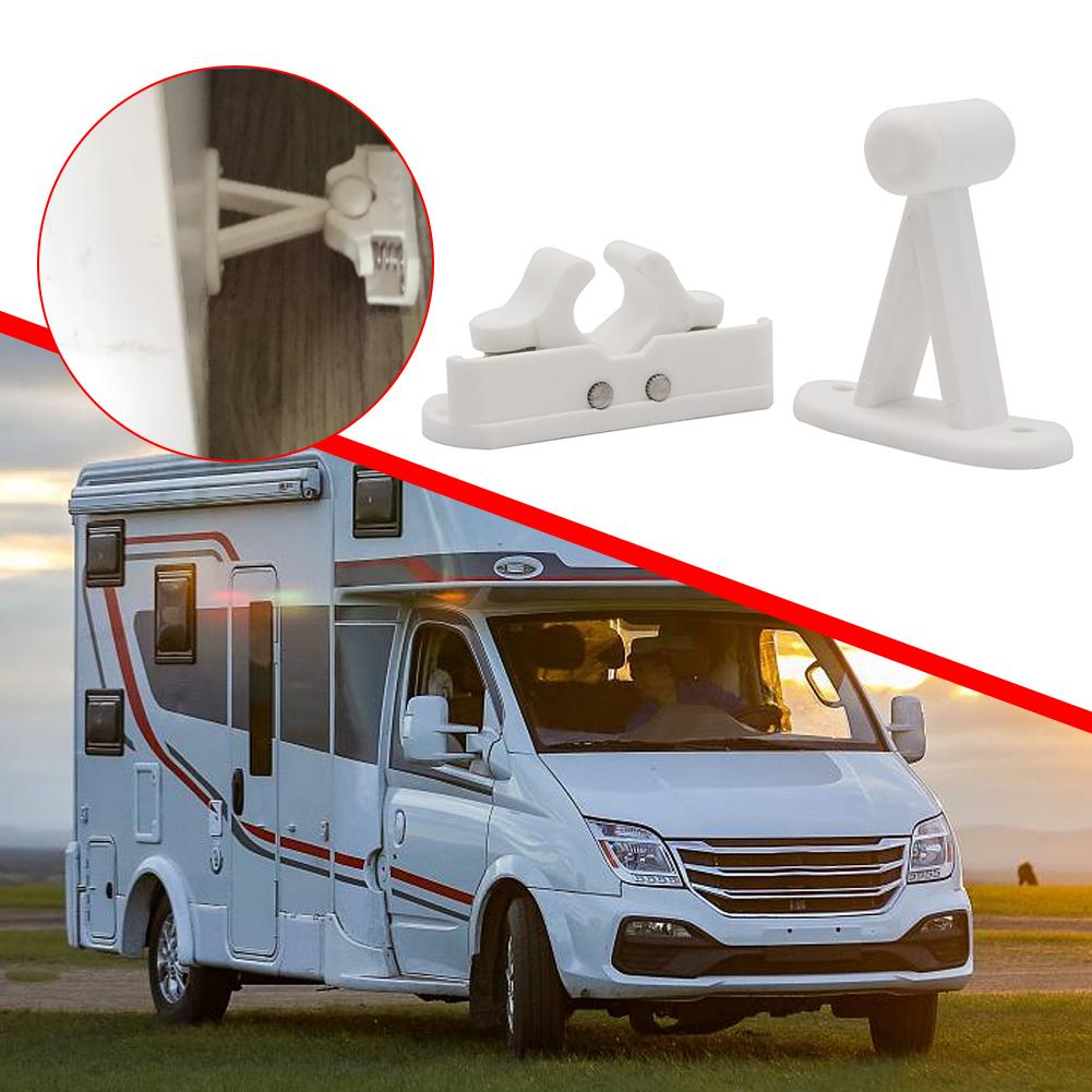 Door Stopper Clip RV Motorhome Door Lock Stopper Clip Latch Nylon Buckle Door Retainer Catch Holder Set for Camper Caravan Boats