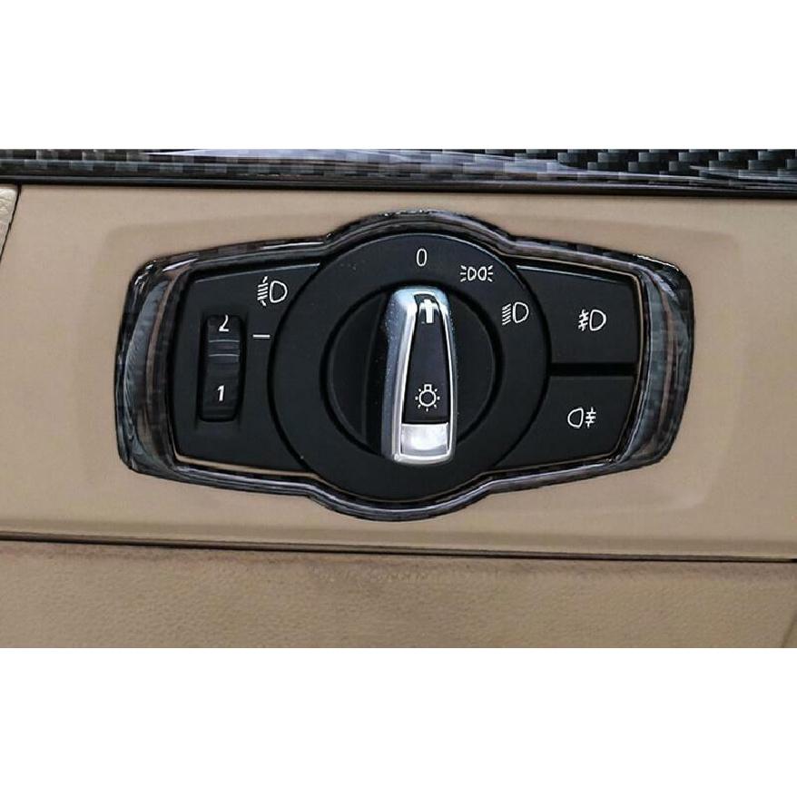 For BMW 3-Series 2005-2011 2012 Real Carbon Fiber Headlight Button Frame Trim