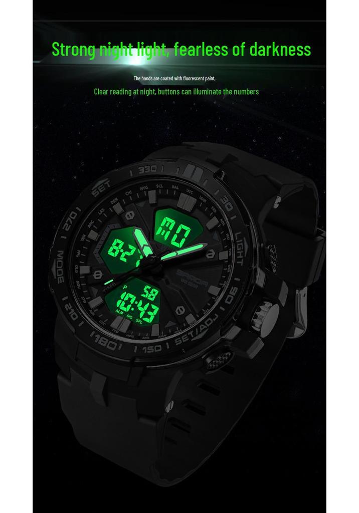 SANDA Men's Multifunction Waterproof Sports Watch