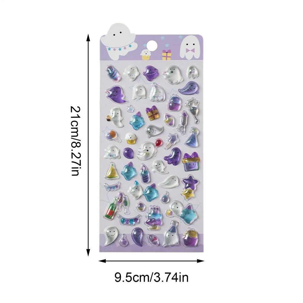 

Cute 3D Stickers Cute Aesthetic Decorations Glow in the Dark 6 Sheet Laptop Decals for Phone Case Notebook Scrapbooking Journal белый