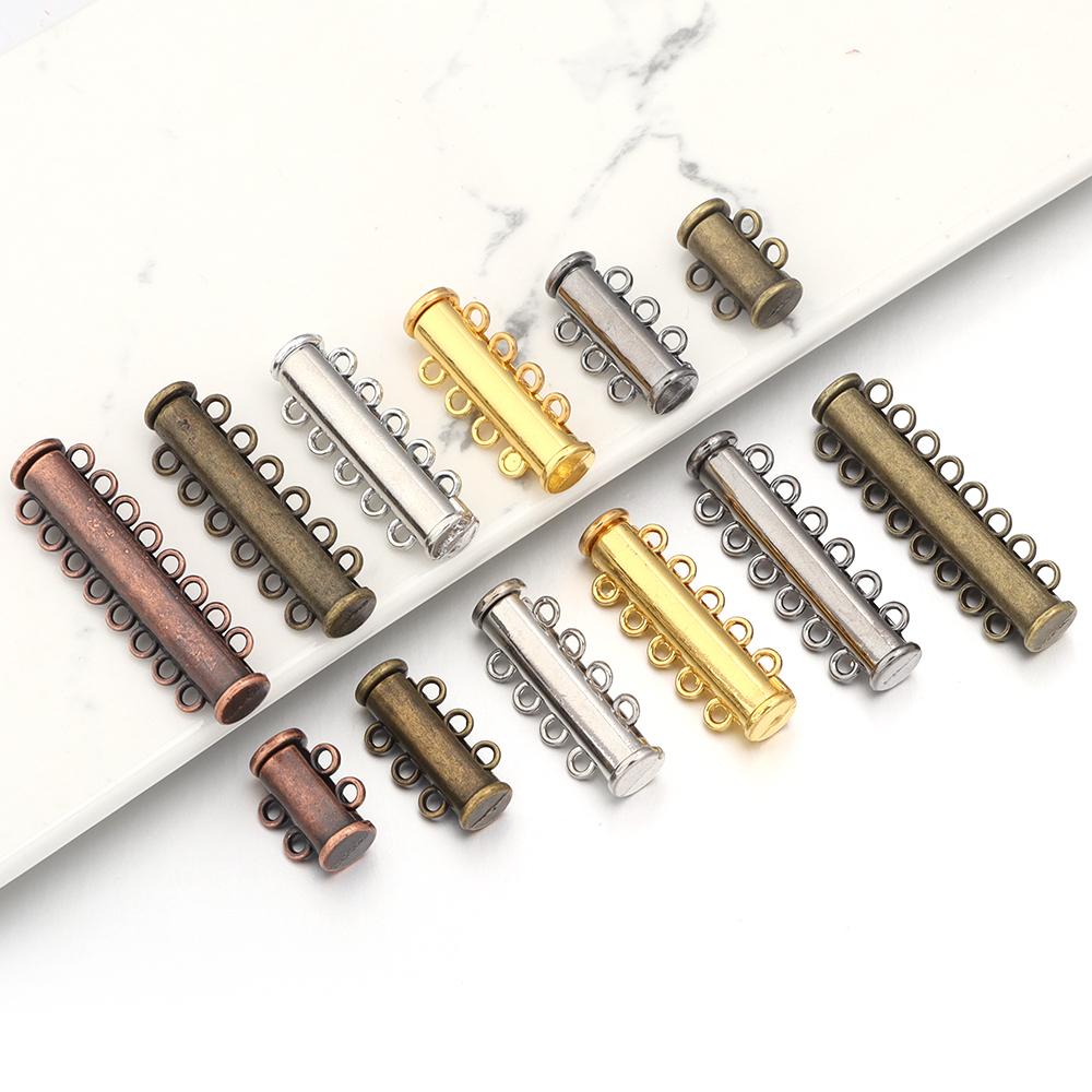 5Pcs 2/3/4/5/6/8 Holes Strong Magnetic Clasps Slide Tubes Lock Clasp Connectors DIY Bracelet Necklace Buckle Hook Jewelry Making