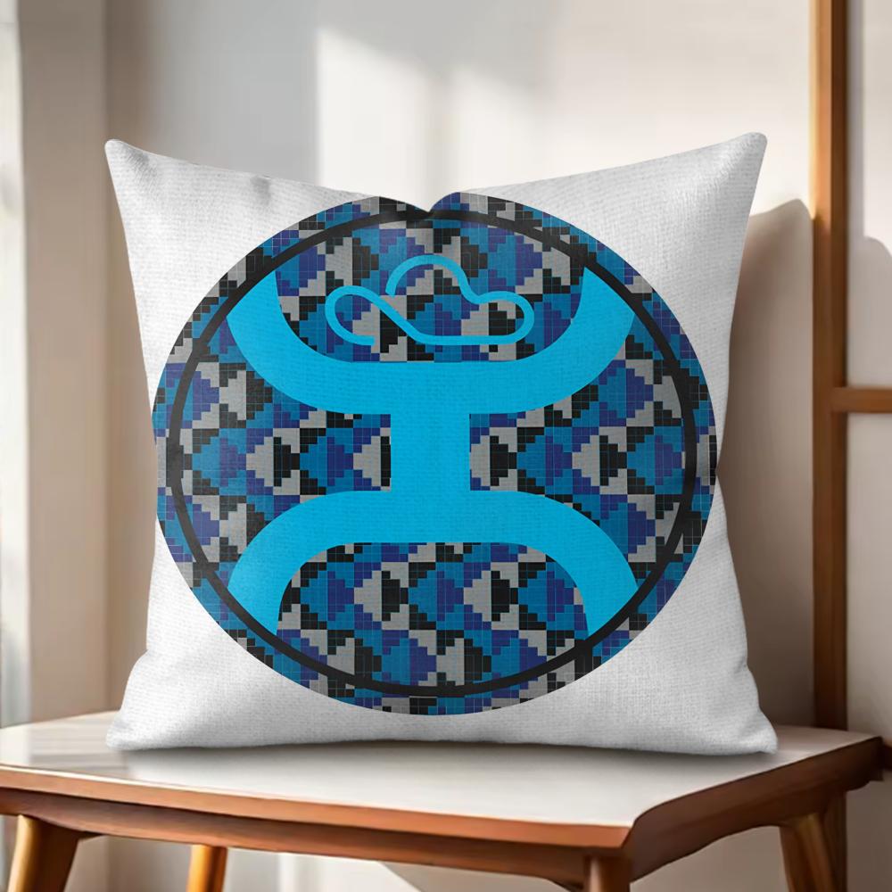 HHooey Brands Cushion Cover Natural Linen Organic Fabric DoubleSided Printing Couch Pillow Covers Home Decor
