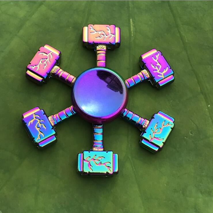 Colorful Zinc Alloy Fidget Spinner: Black Tech Stress-Relief Toy for Students and Kids.