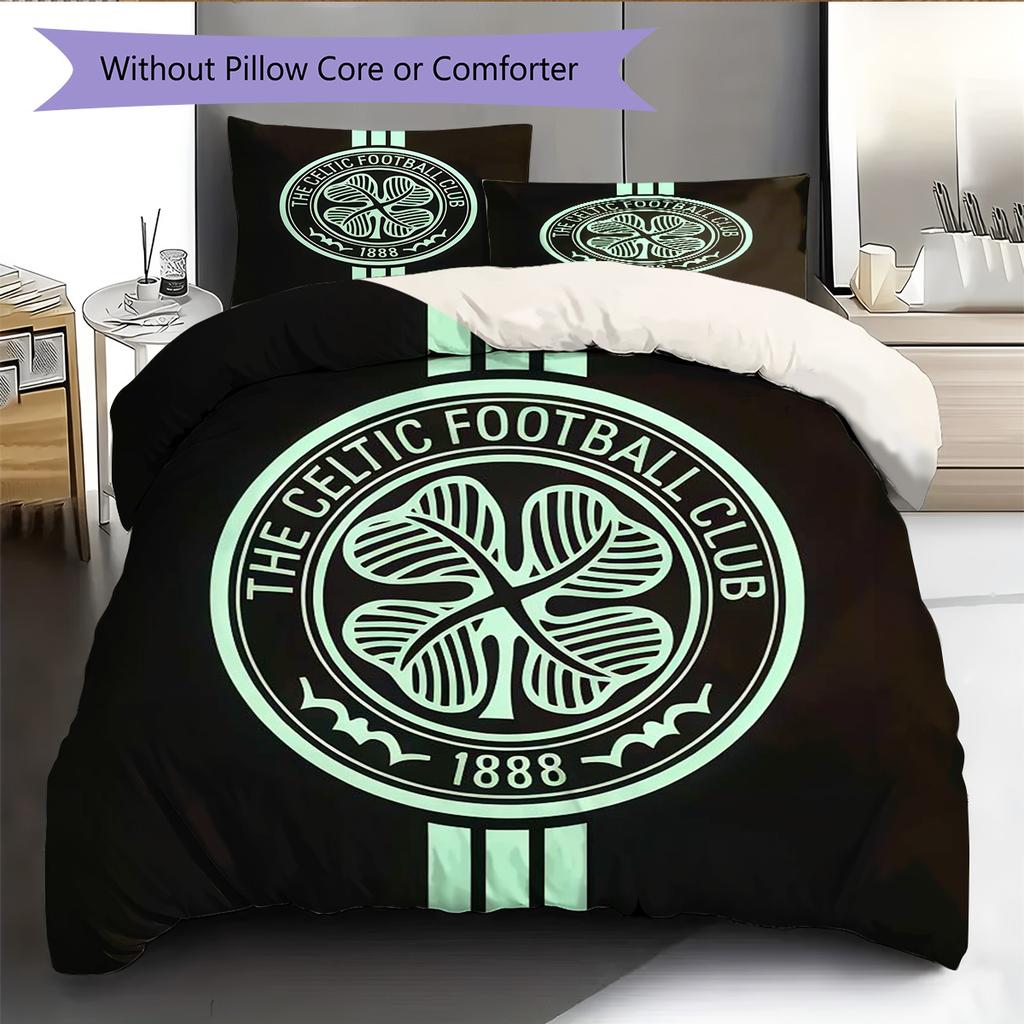 Celtic Football Club Bedding Quilt Set Quilt Cover Pillowcase Home Decoration Birthday Gift (1 * Duvet Cover + 2 * Pillowcase, Without Core)