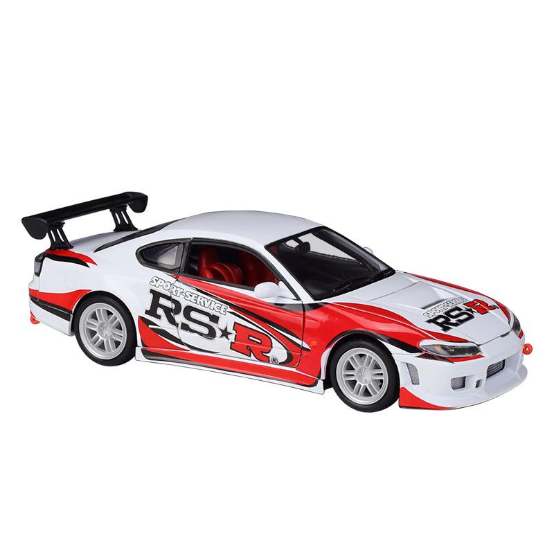 

WELLY 1/24 Nissan Silvia S15 RS-R Alloy Car Diecasts & Toy Vehicles Car Model Miniature Scale Model Car Toy for Children красный/белый