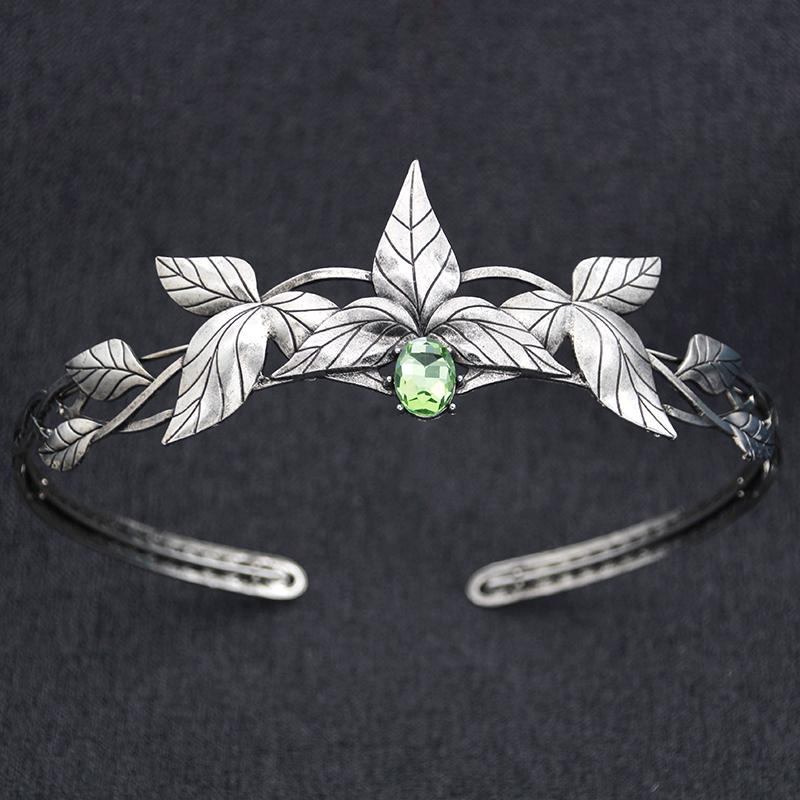Vintage Baroque Green Crystal Tiaras Crown Princess Queen Diadems Wedding Bridal Hair Accessories Party Prom Hair Jewelry